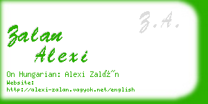 zalan alexi business card